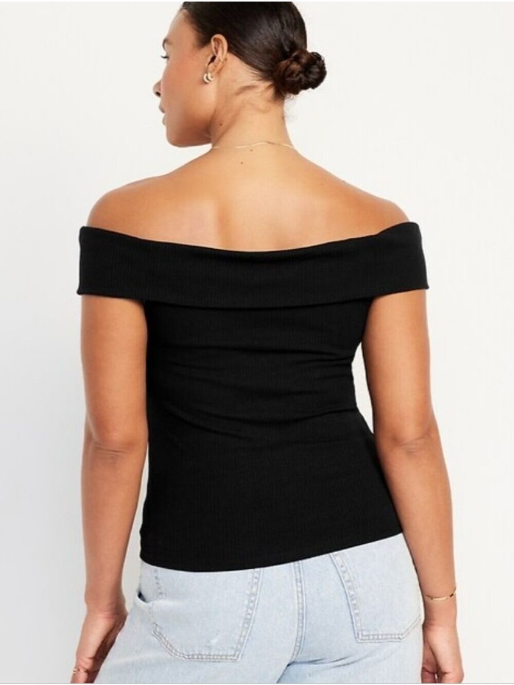Old Navy XL Trending Black Ribbed Sleeveless Off Shoulders Shirt